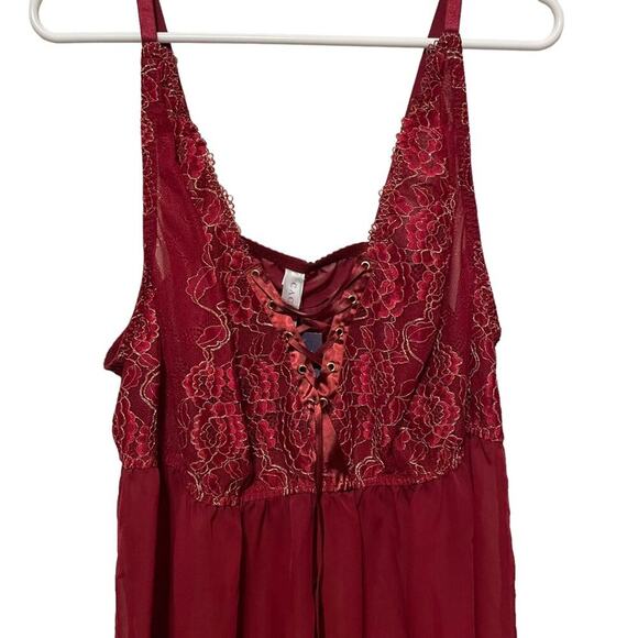 NWT Cacique Red Lace Nightie w/thong - Picture 3 of 10